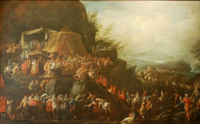 Il congedo della Regina Elisabetta dalla corte al Passo Cento Croci - Museo di Piacenza